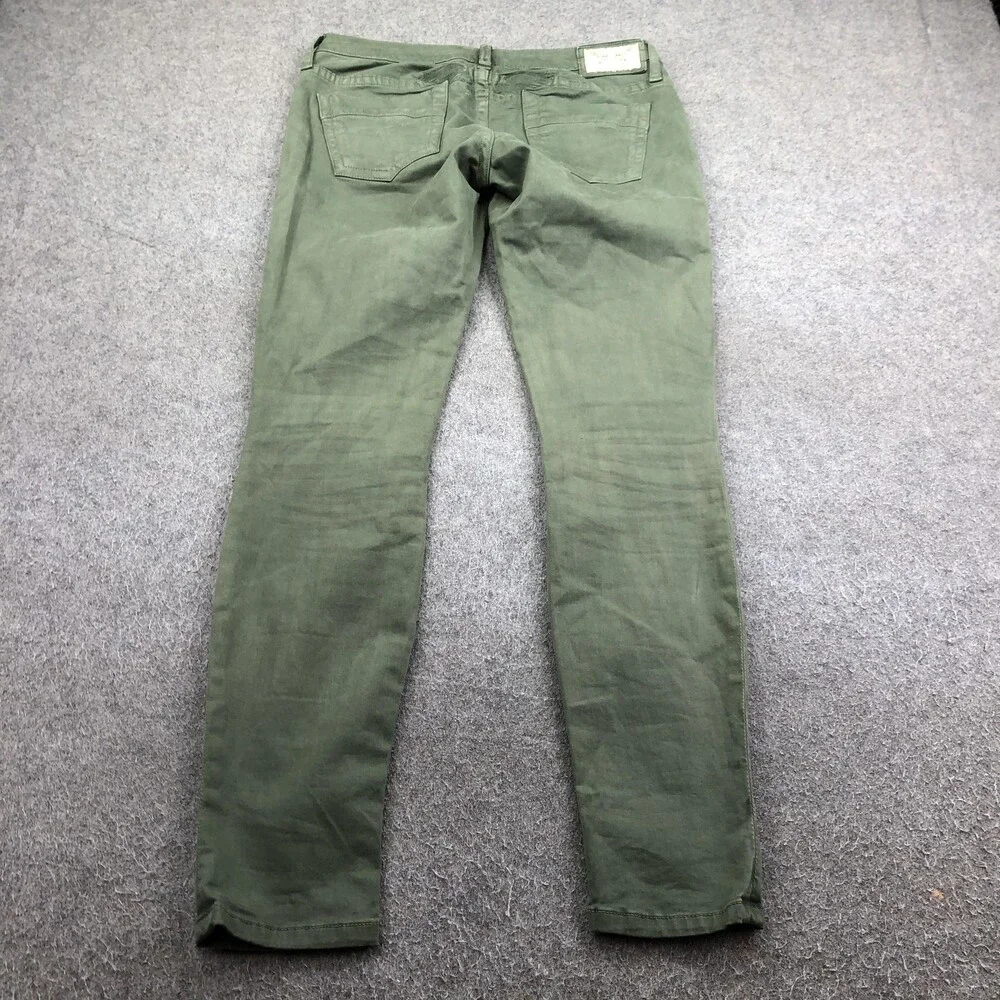 Robins Jean Jeans Mens 29 Green Slim Straight Denim Pants Made USA Casual